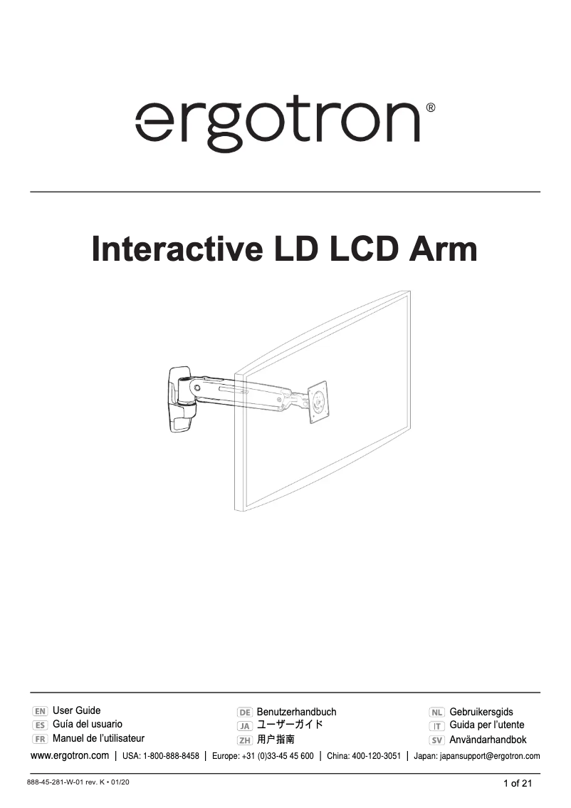 Página 1 del manual Manual de usuario Ergotron 45-361-026