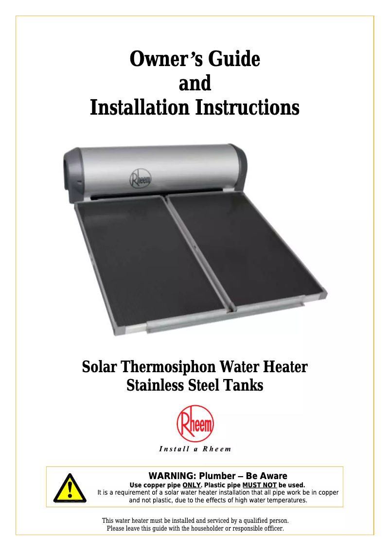 Página 1 del manual Manual de usuario Rheem 52H300