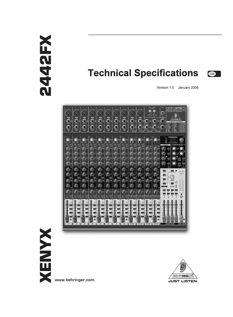 Página 1 del manual Manual de usuario Behringer Xenyx 2442FX