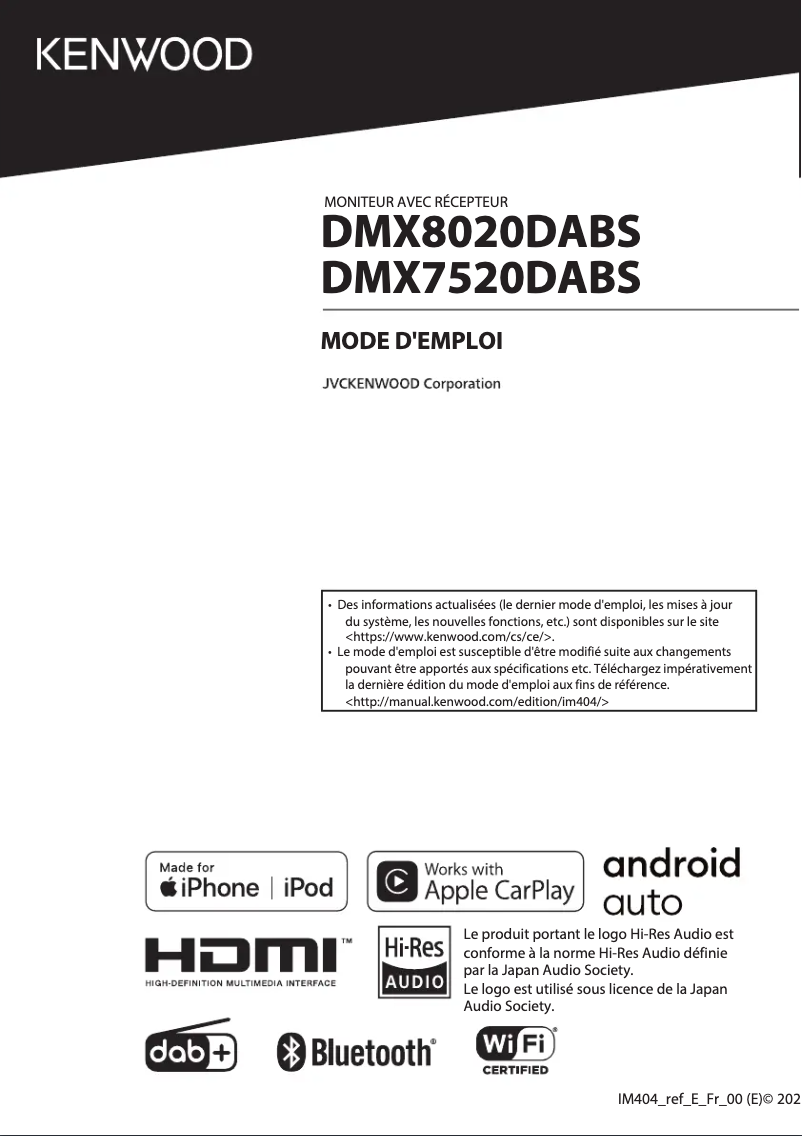 Página nº 1 - Guía de inicio rápido Kenwood DMX8020DABS