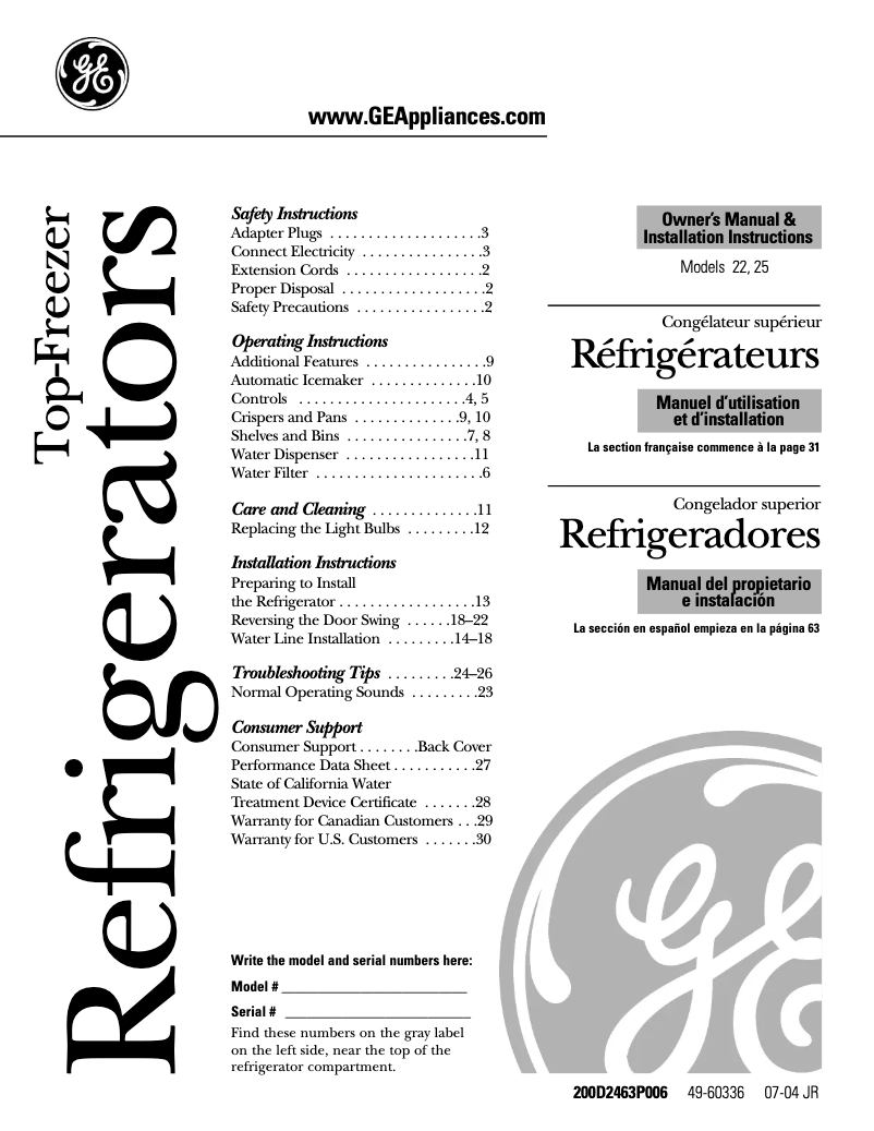 Imagen de la primera página del manual del dispositivo PTS22LHSBB