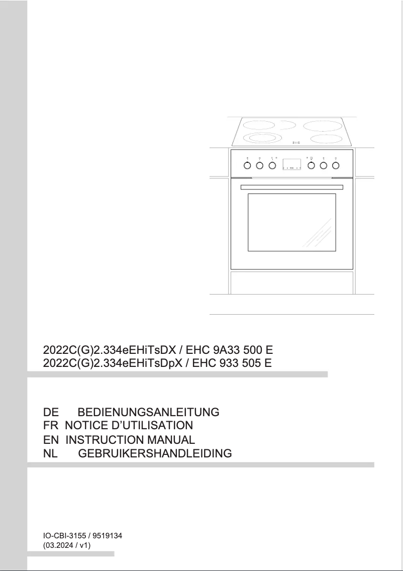 Página 1 del manual Manual de usuario Amica EHC 933 505 E