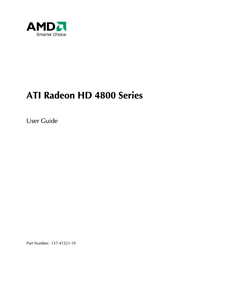 Imagen de la primera página del manual del dispositivo Radeon HD 4870 GDDR5