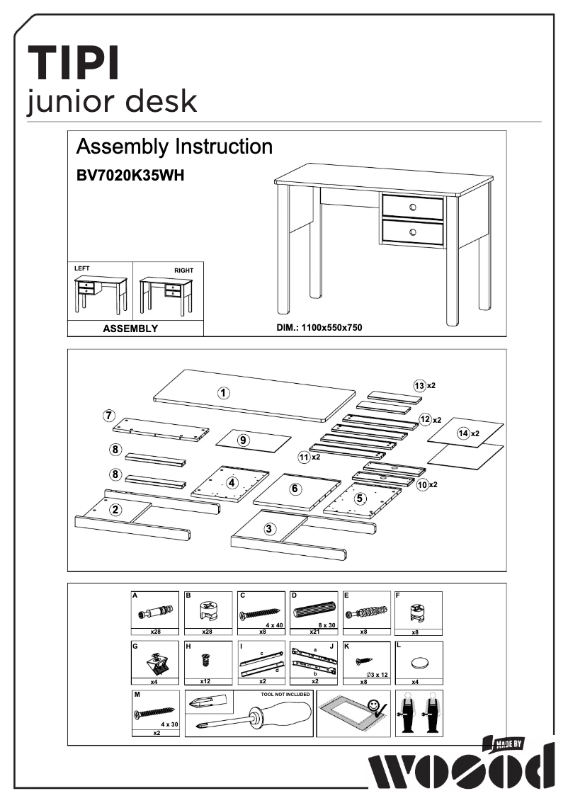Página 1 del manual Manual de usuario WOOOD Tipi