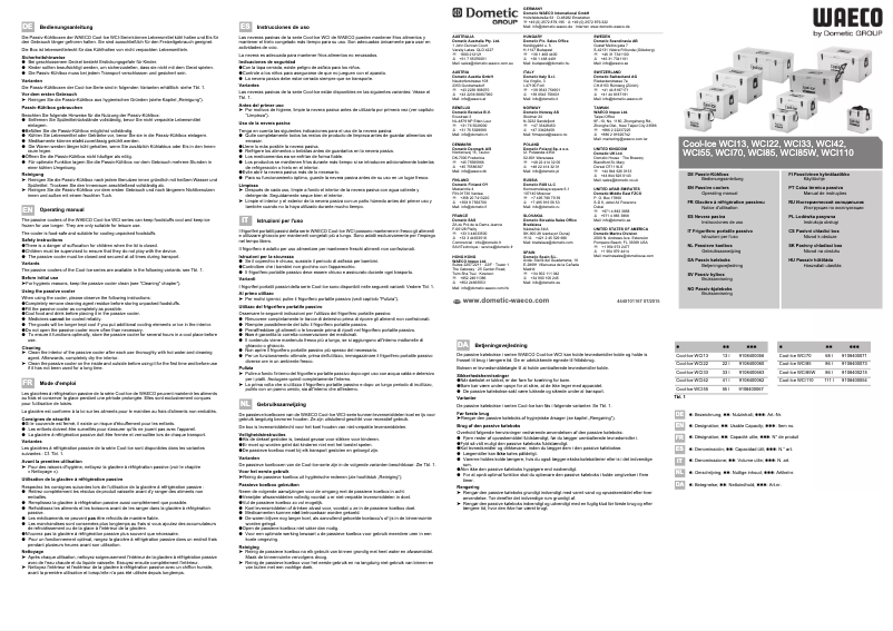 Imagen de la primera página del manual del dispositivo Cool-Ice WCI 70