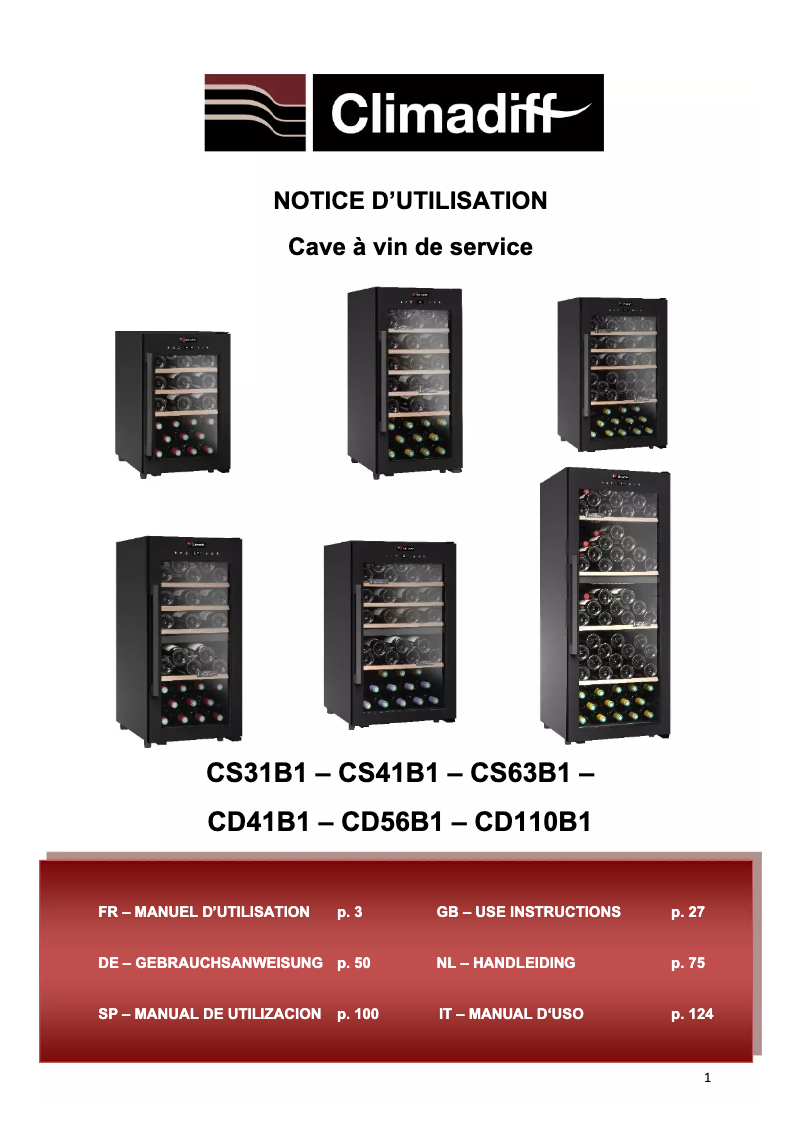 Imagen de la primera página del manual del dispositivo CD56B1