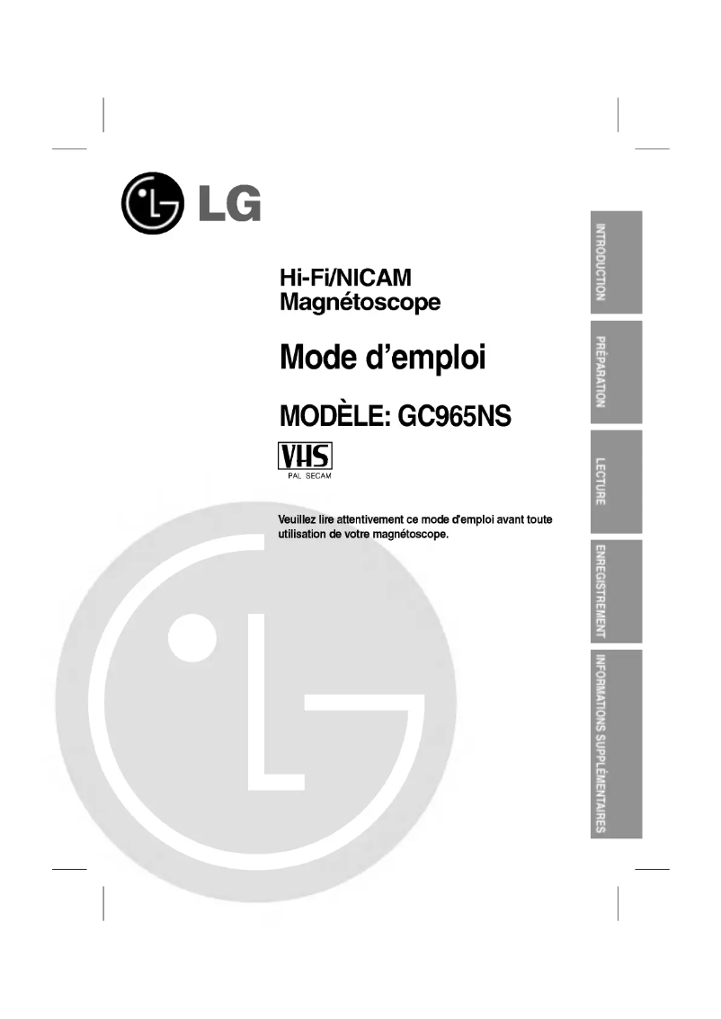 Imagen de la primera página del manual del dispositivo GC965NS