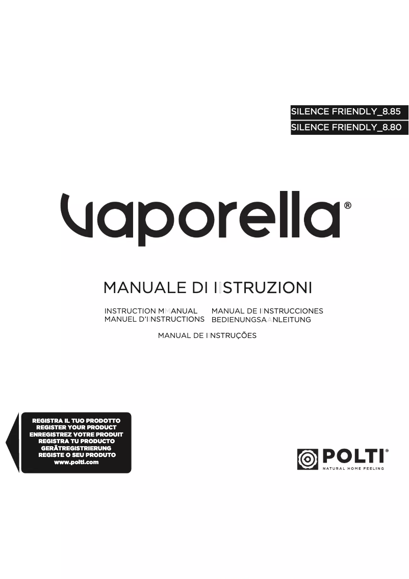 Página nº 1 - Manual de usuario Polti Vaporella Silence Friendly 8.80