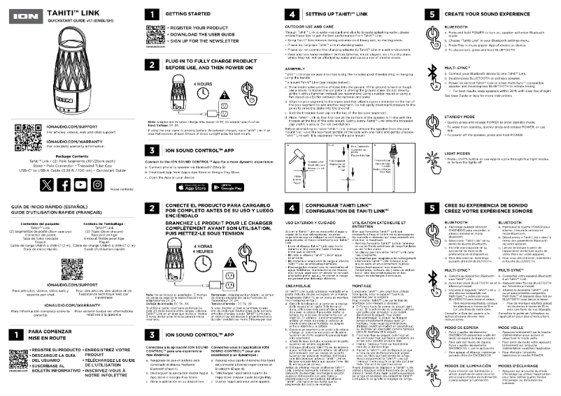 Imagen de la primera página del manual del dispositivo Tahiti Link