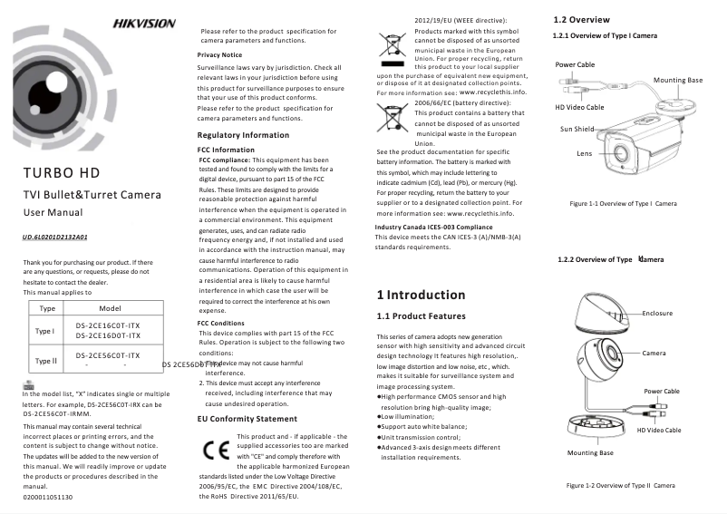 Imagen de la primera página del manual del dispositivo DS-2CE56D0T-IT3(2.8MM)