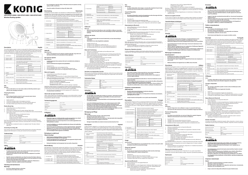 Imagen de la primera página del manual del dispositivo HAV-BTFSP100