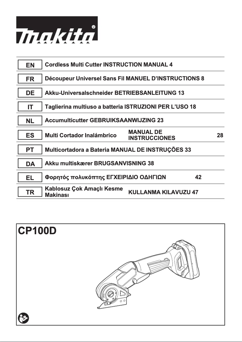 Imagen de la primera página del manual del dispositivo CP100D
