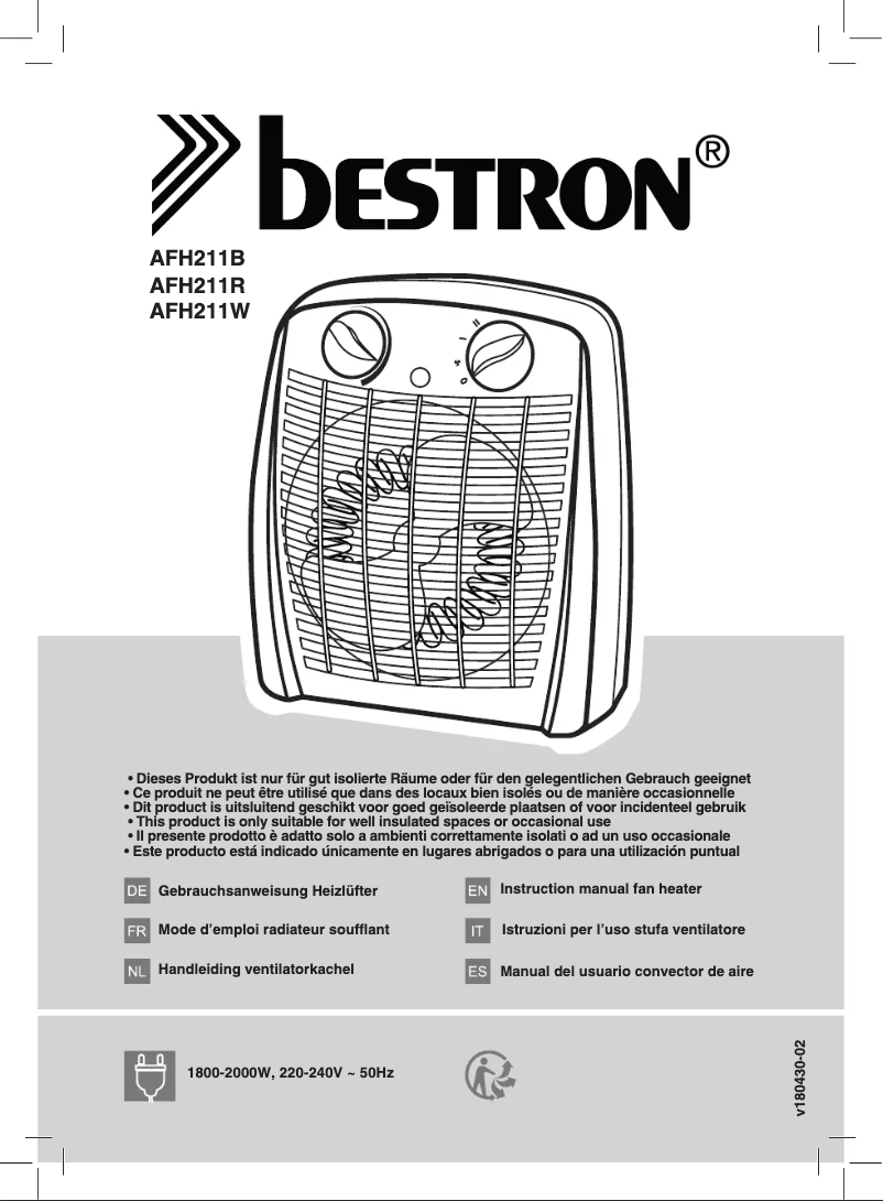 Página 1 del manual Manual de usuario Bestron AFH211B