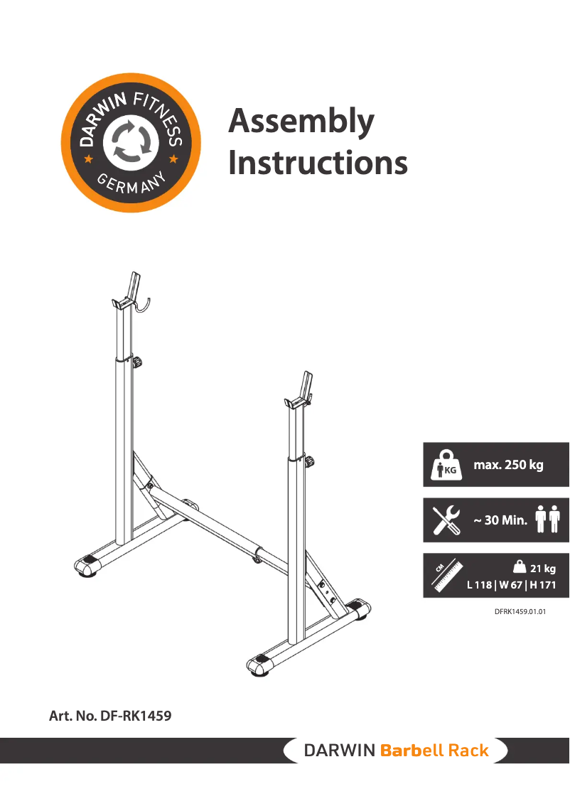 Imagen de la primera página del manual del dispositivo Barbell Rack