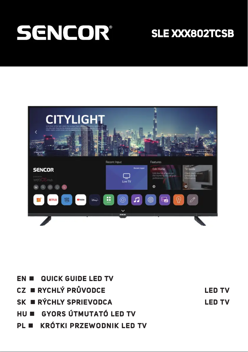 Imagen de la primera página del manual del dispositivo SLE 43FS802TCSB