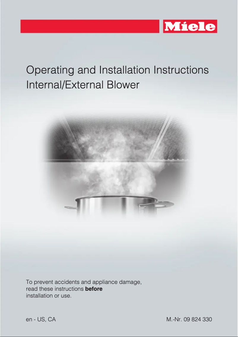 Página 1 del manual Guía de instalación Miele DREB XXL