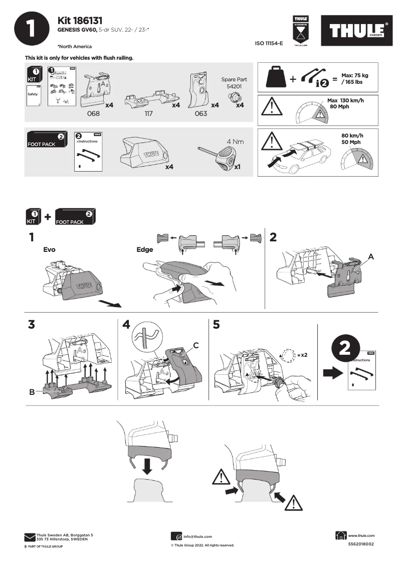 Página nº 1 - Manual de usuario Thule Kit 186131