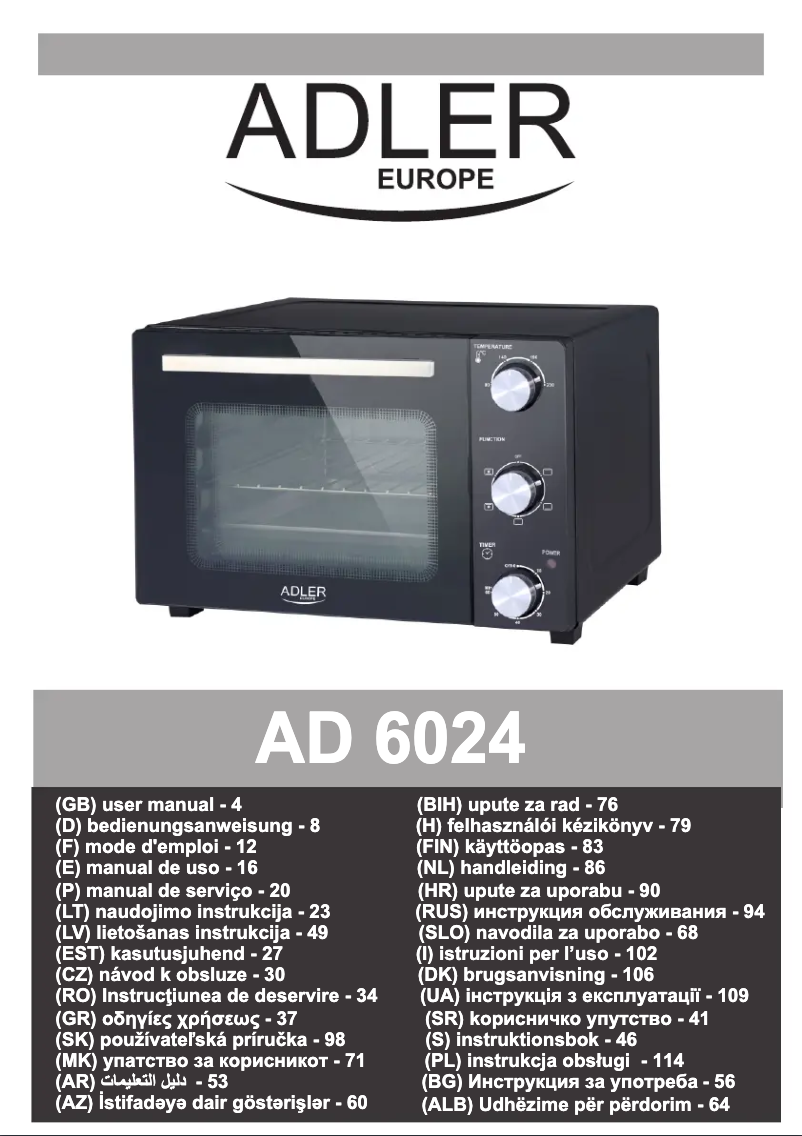 Imagen de la primera página del manual del dispositivo AD 6024