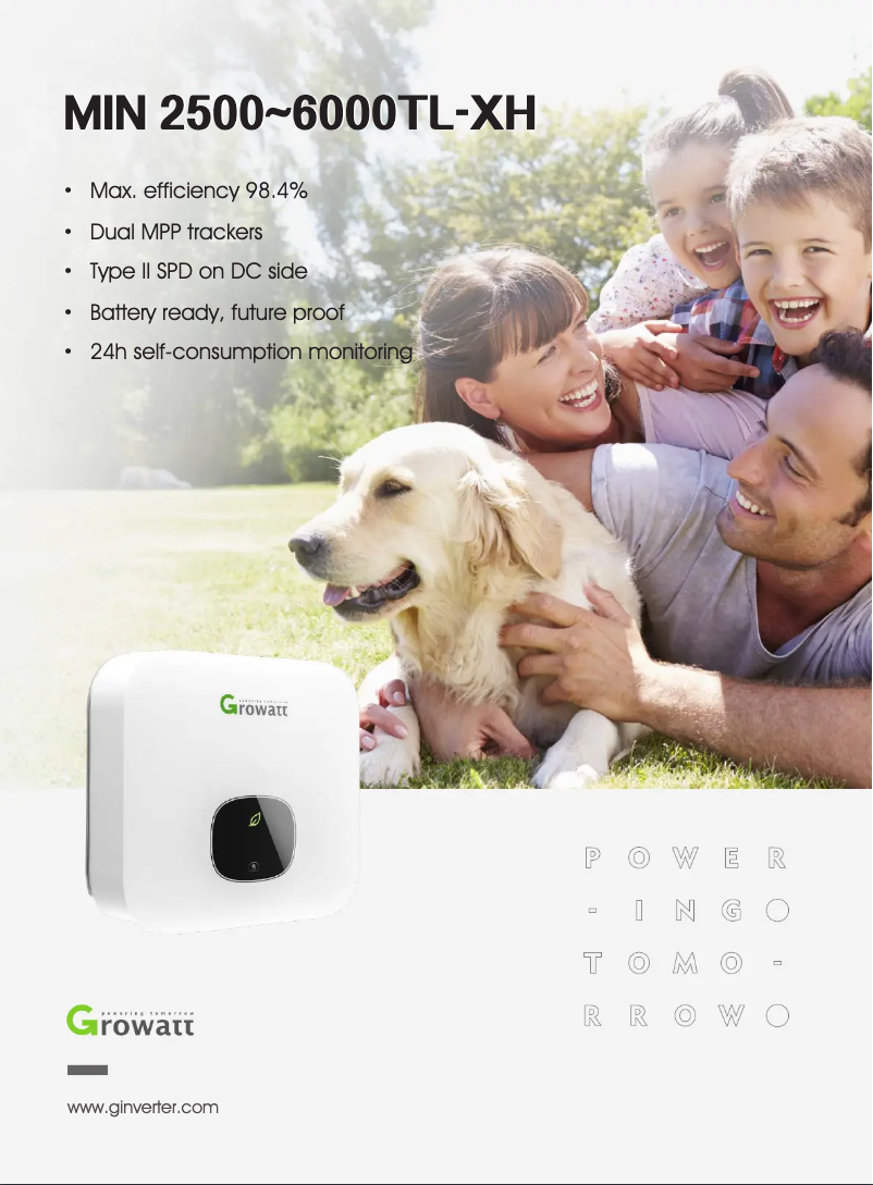 Página 1 del manual Guía de instalación Growatt MIN 3000TL-XH