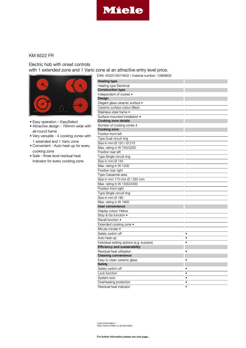 Imagen de la primera página del manual del dispositivo KM 6522 FR