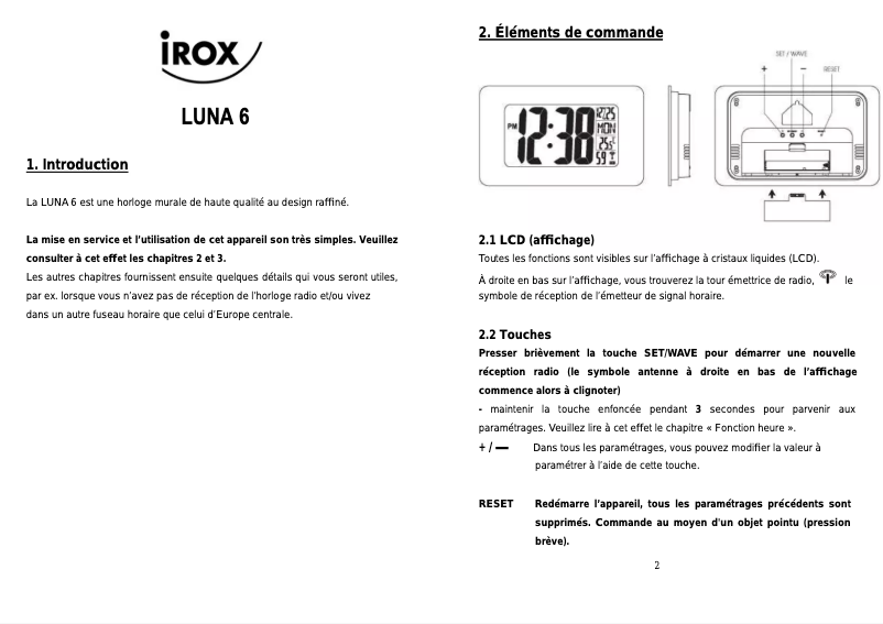 Imagen de la primera página del manual del dispositivo LUNA6