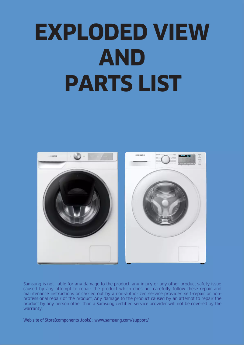 Página 1 del manual Ficha técnica Samsung WD10T634DBH