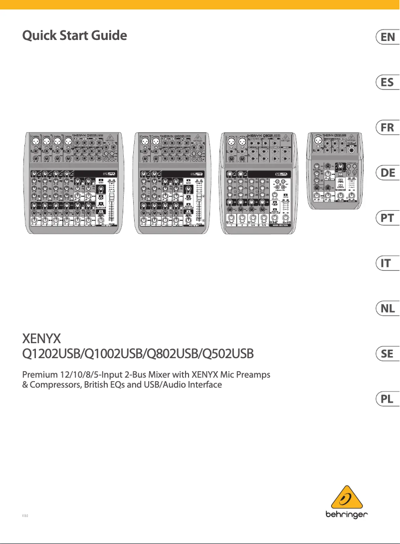 Imagen de la primera página del manual del dispositivo Xenyx Q1202USB