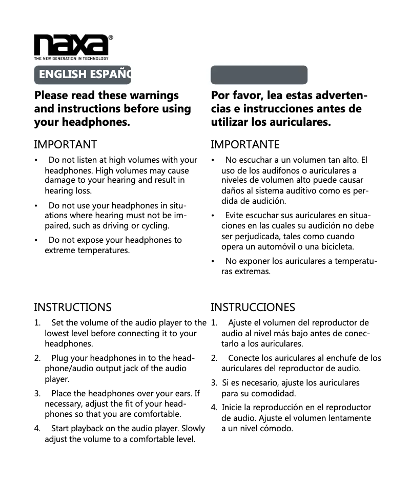 Imagen de la primera página del manual del dispositivo NE-933BL