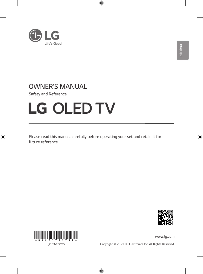 Imagen de la primera página del manual del dispositivo OLED65A1PTA