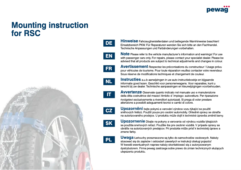 Página 1 del manual Manual de usuario Pewag Servo