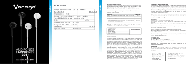 Página 1 del manual Manual de usuario Vorago EP-201-V2