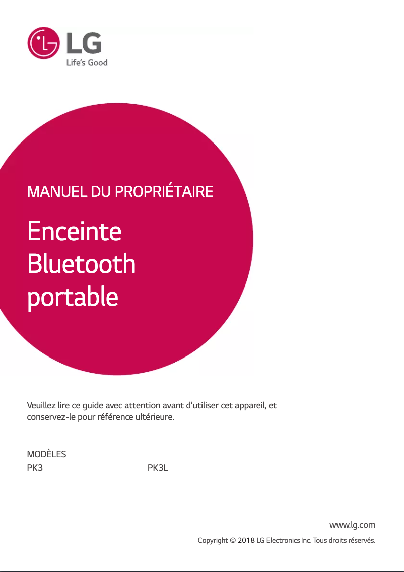 Imagen de la primera página del manual del dispositivo PK3