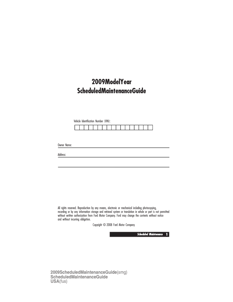 Página 1 del manual Manual de uso y mantenimiento Mercury Milan (2009)