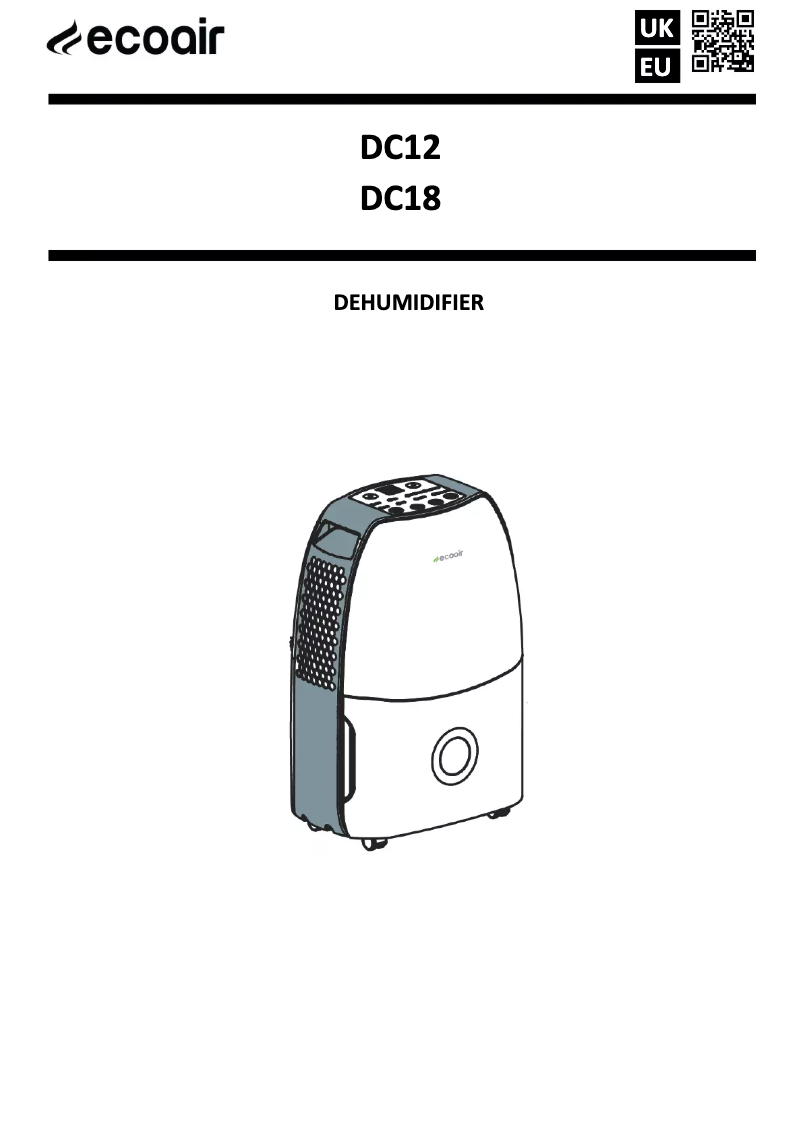 Imagen de la primera página del manual del dispositivo DC18