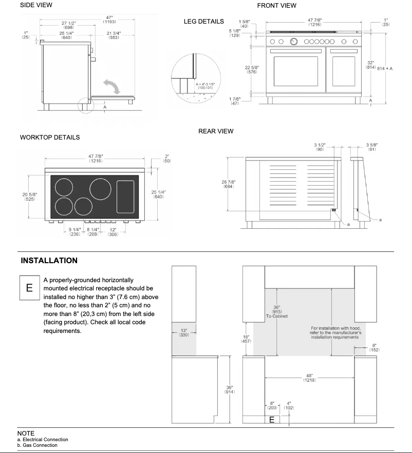 Página nº 1 - Guía de instalación Bertazzoni MAS486IGFEPXT