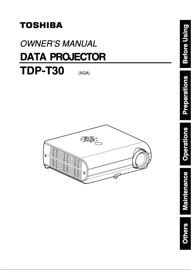 Imagen de la primera página del manual del dispositivo TDP-T30