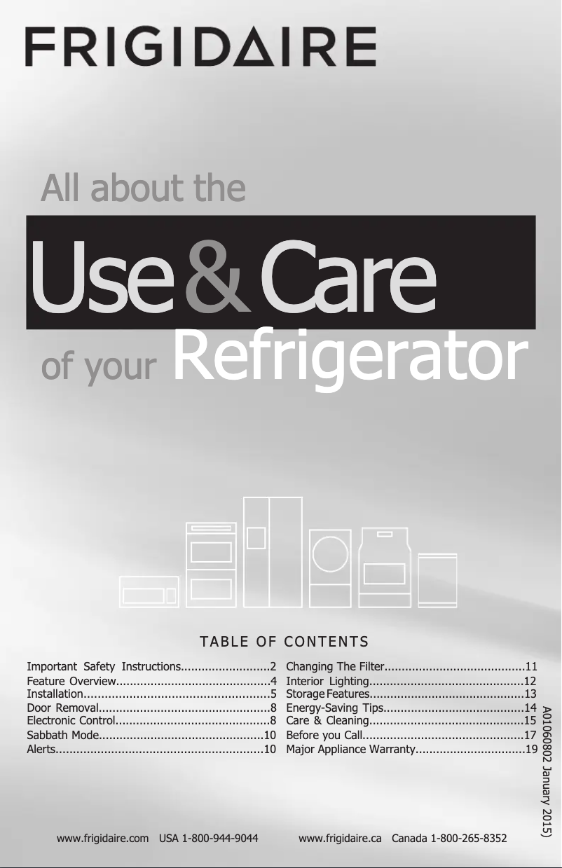 Imagen de la primera página del manual del dispositivo FGRU19F6QF