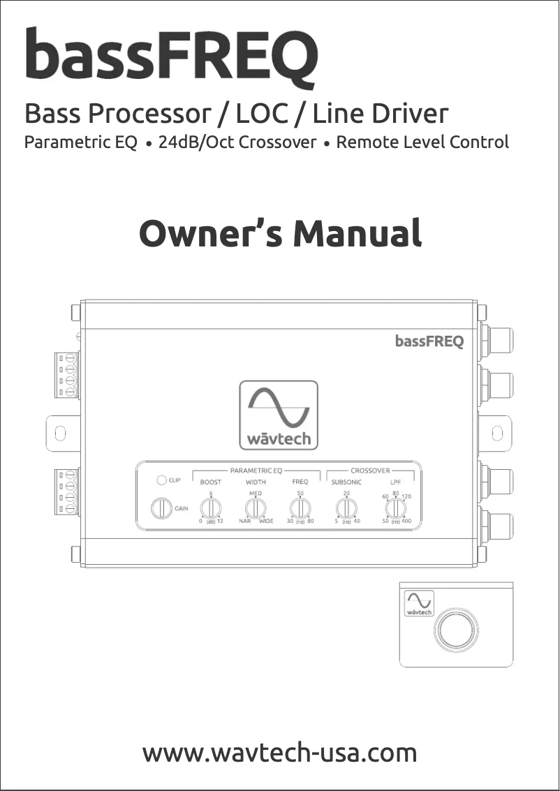 Imagen de la primera página del manual del dispositivo bassFREQ