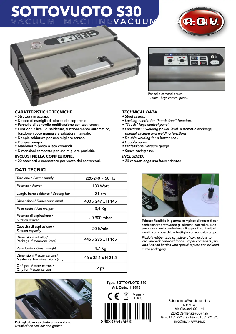Imagen de la primera página del manual del dispositivo S30
