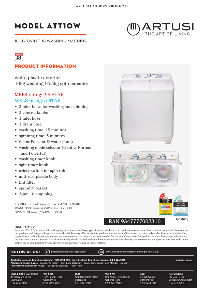 Imagen de la primera página del manual del dispositivo ATT10W