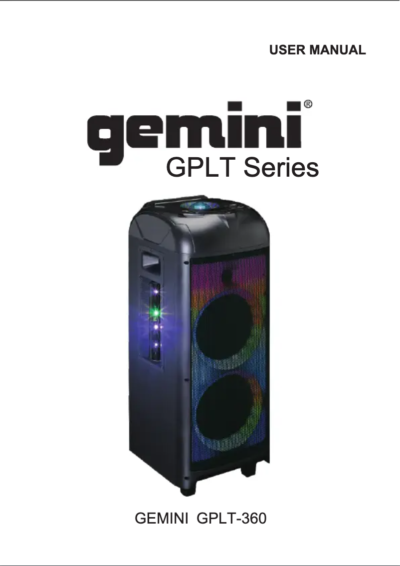 Página 1 del manual Manual de usuario Gemini GPLT-360