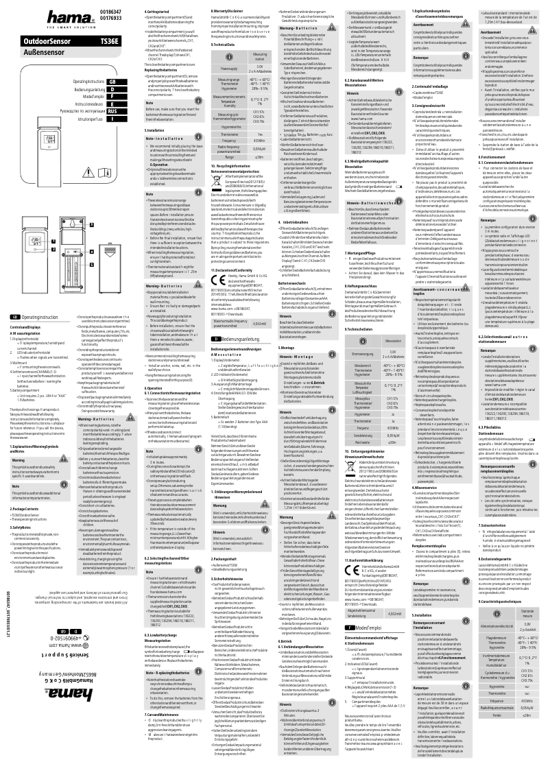 Imagen de la primera página del manual del dispositivo TS36E