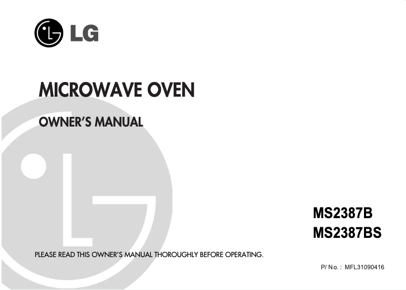 Página 1 del manual Manual de usuario LG MS2387B