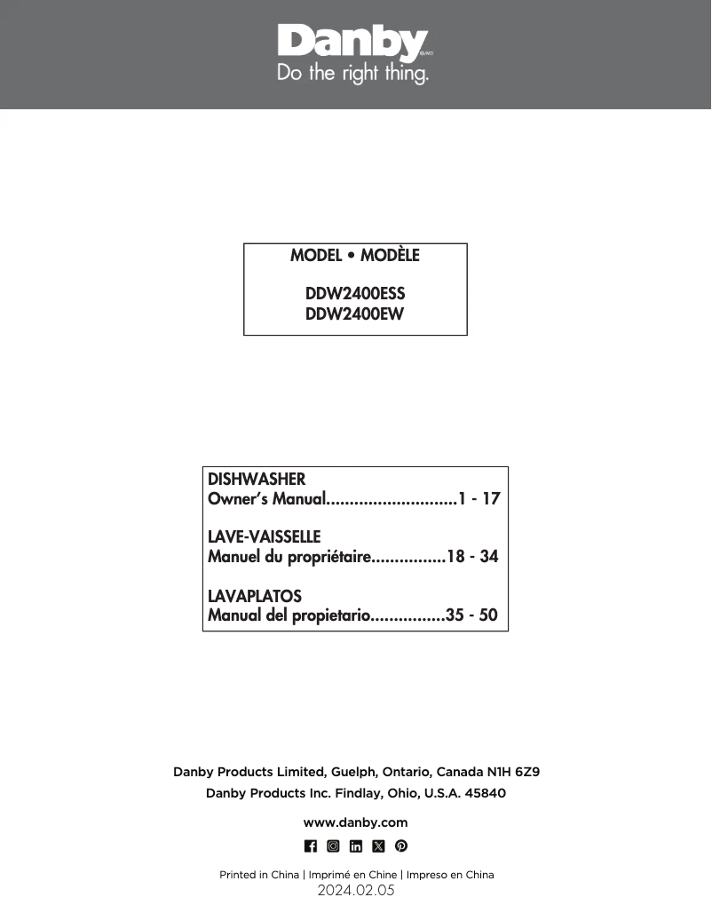 Imagen de la primera página del manual del dispositivo DDW2400EW