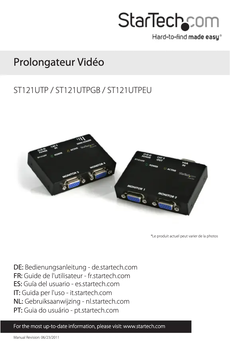 Imagen de la primera página del manual del dispositivo ST121UTPGB