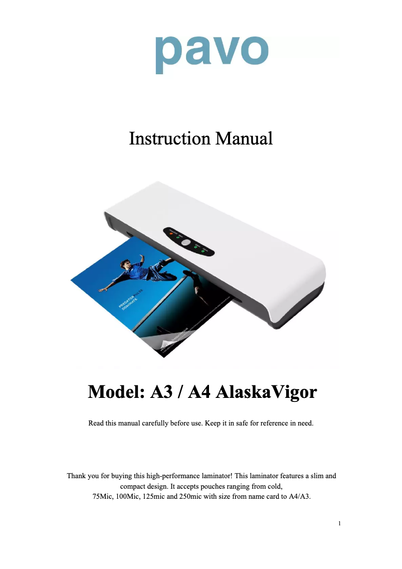 Página nº 1 - Manual de usuario Pavo AlaskaVigo A4