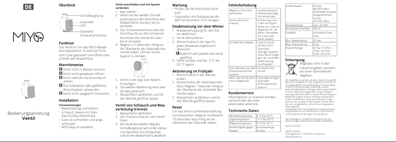 Imagen de la primera página del manual del dispositivo Ventil