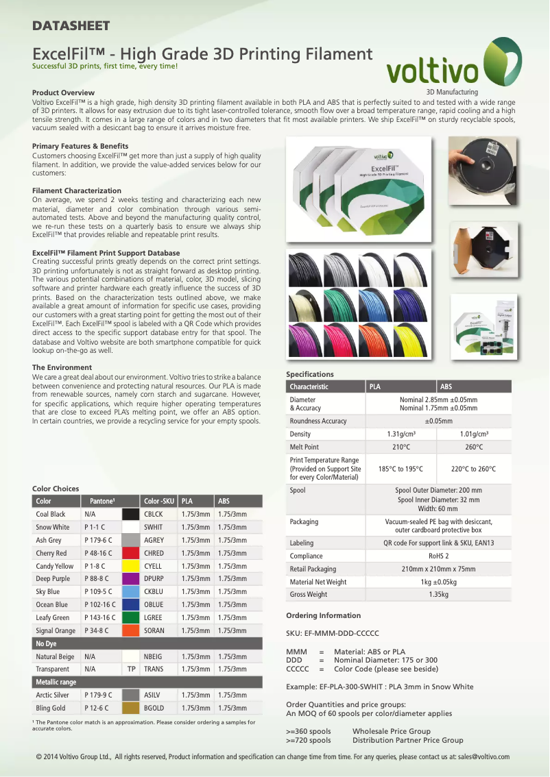 Imagen de la primera página del manual del dispositivo ExcelFil