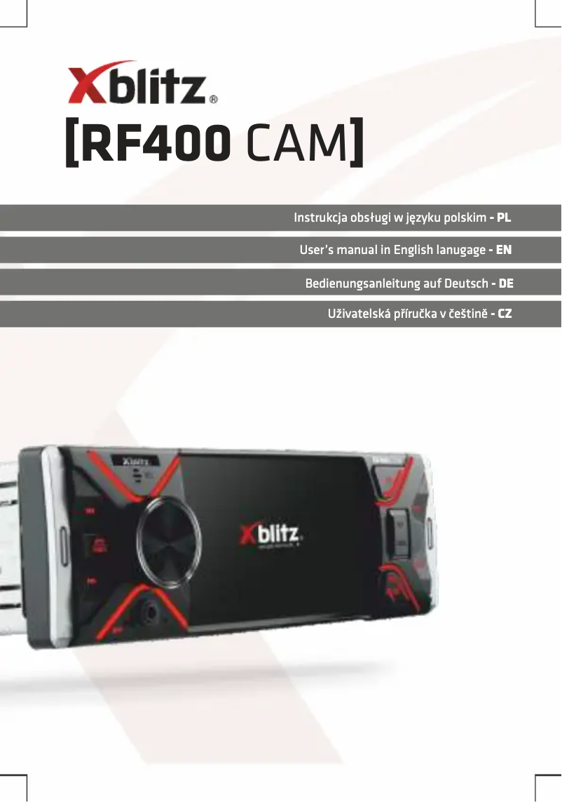 Página 1 del manual Manual de usuario Xblitz RF400 CAM