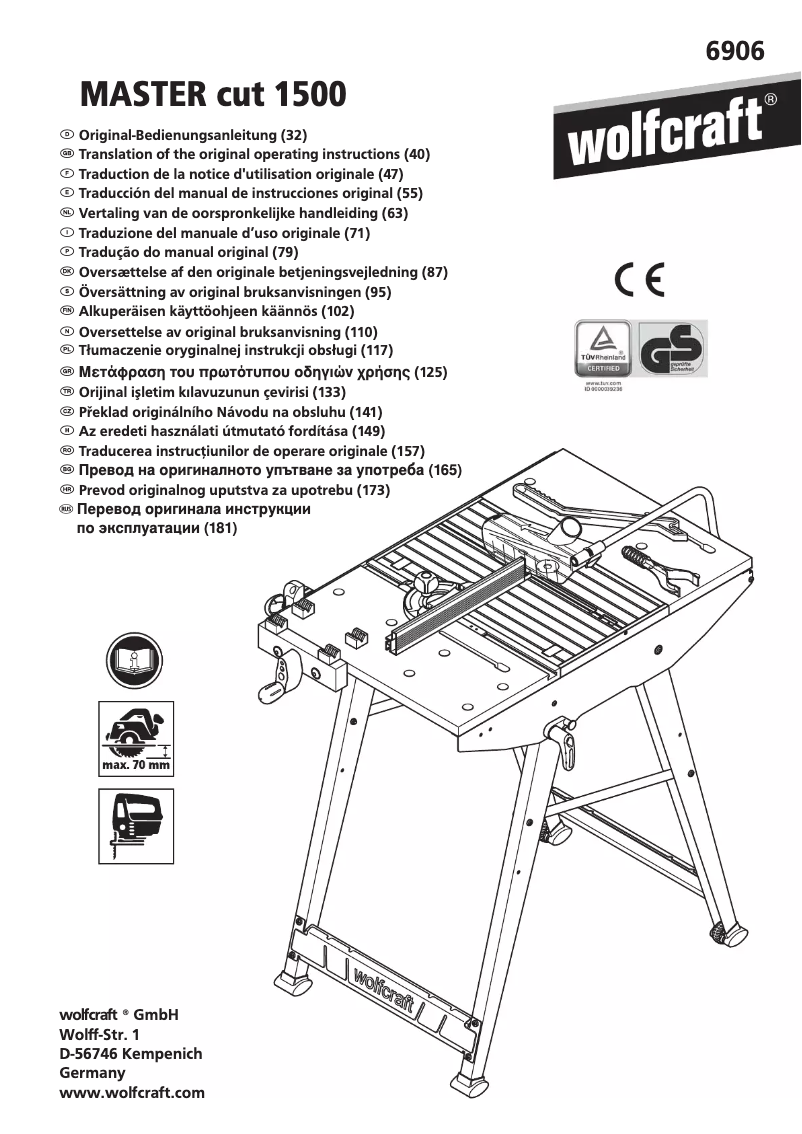 Página 1 del manual Manual de usuario Wolfcraft 6906506